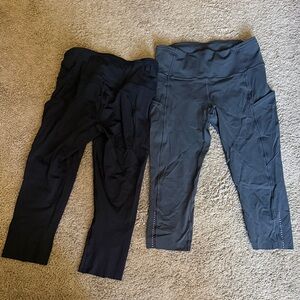 lululemon athletica women’s Capri Leggings Duo in Black & Charcoal